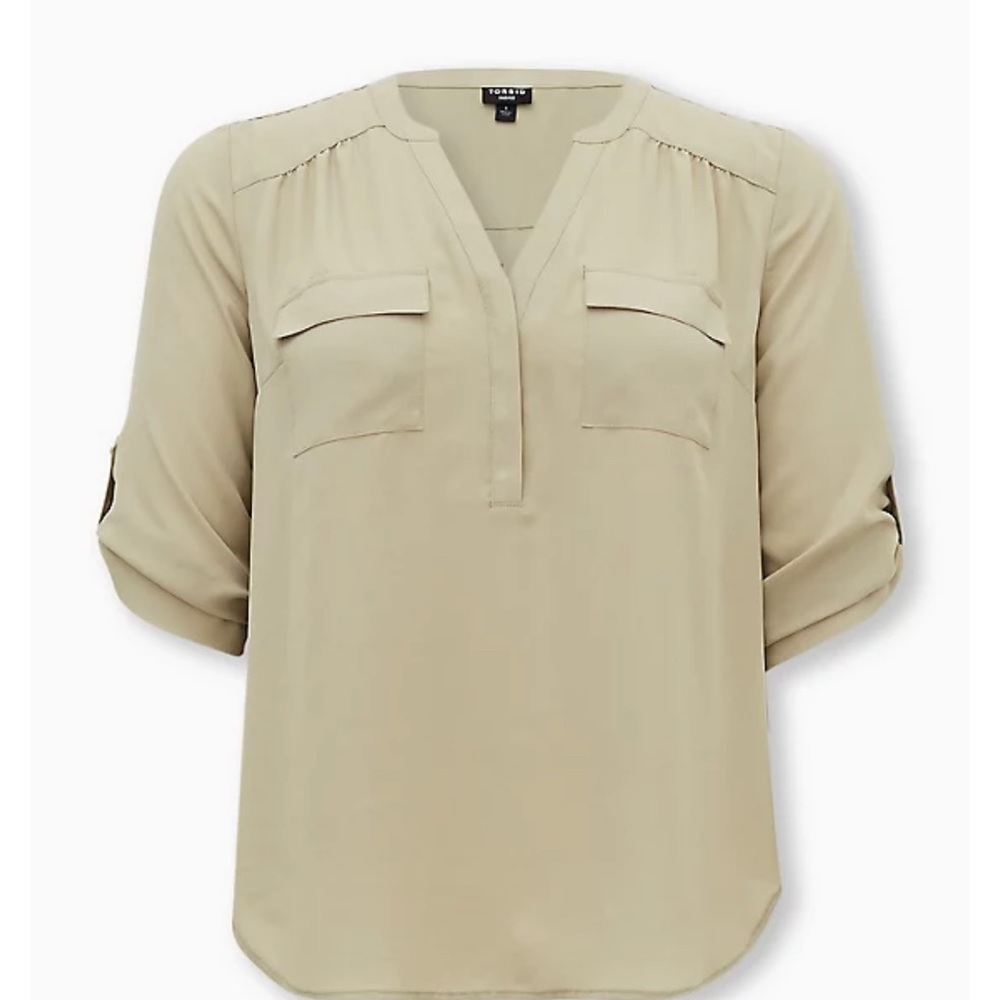 Torrid Harper Georgette Pullover 3/4 Sleeve Blouse
